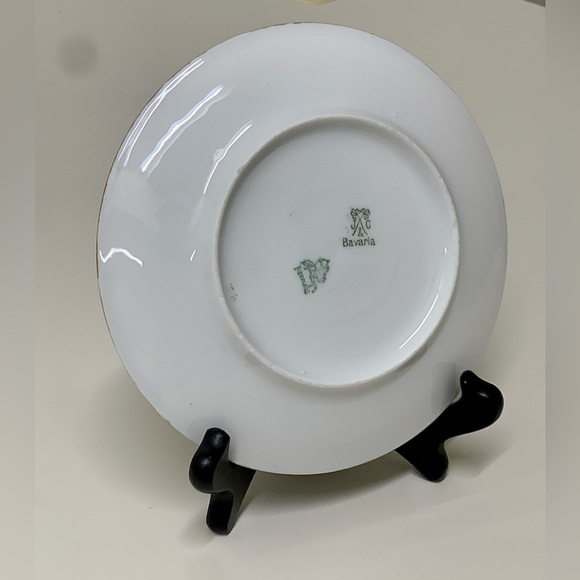 Vintage J & C Bavaria Peerless Gold Trim Letter D Monogram Plate - Picture 12 of 16